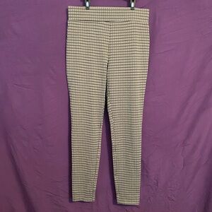 LOFT Black and Pink Houndstooth Pants. Size S.